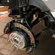 Dual-caliper rear brake setup.